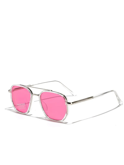 Summer 2025 Simple Sunglasses for Everyday Use, Summer Geometric Frame Double Beam Fashion Sunglasses, Travel Accessories, National Day Offers