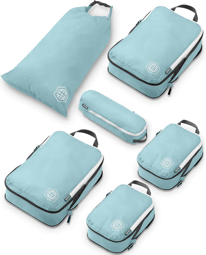 Compression Packing Cubes Set for Travel - Lightweight, Durable Clothes Organizer for Carry-On Luggage and Suitcases by