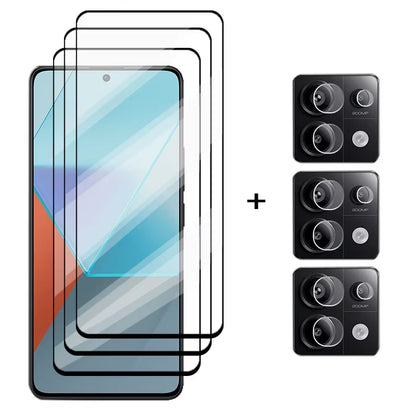 6In1 Glass for Redmi Note 13 Pro Global Full Cover Tempered Glass Redmi Note 13 Pro Screen Protector Lens Film Redmi Note 13 Pro